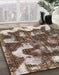 Abstract Dark Brown Modern Rug in Family Room, abs908