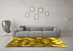 Machine Washable Abstract Yellow Modern Rug in a Living Room, wshabs908yw