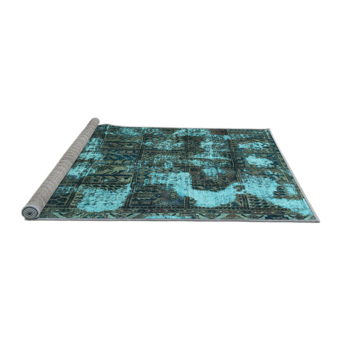 Sideview of Machine Washable Abstract Light Blue Modern Rug, wshabs908lblu