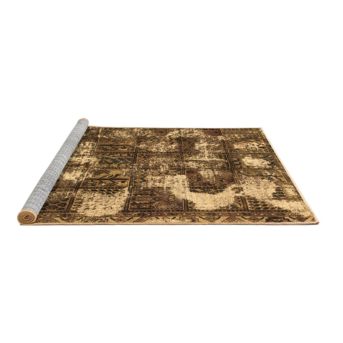 Sideview of Machine Washable Abstract Brown Modern Rug, wshabs908brn