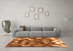 Machine Washable Abstract Orange Modern Area Rugs in a Living Room, wshabs908org