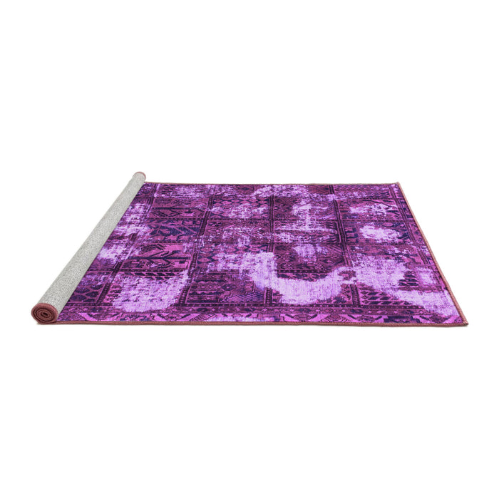 Sideview of Machine Washable Abstract Purple Modern Area Rugs, wshabs908pur