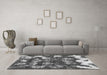 Machine Washable Abstract Gray Modern Rug in a Living Room,, wshabs908gry