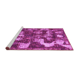Sideview of Machine Washable Abstract Pink Modern Rug, wshabs908pnk