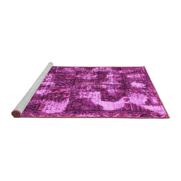 Sideview of Machine Washable Abstract Pink Modern Rug, wshabs908pnk