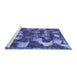 Sideview of Machine Washable Abstract Blue Modern Rug, wshabs908blu