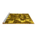 Sideview of Machine Washable Abstract Yellow Modern Rug, wshabs908yw