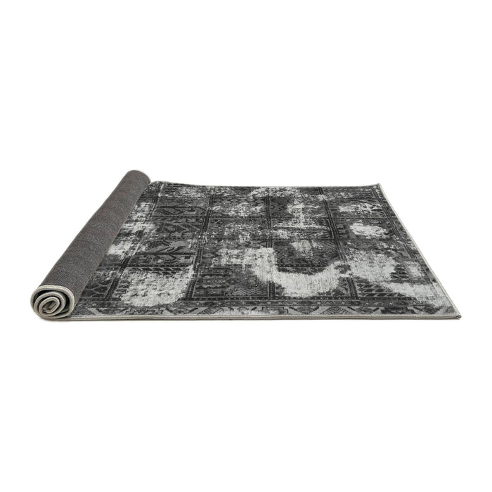 Sideview of Abstract Gray Modern Rug, abs908gry