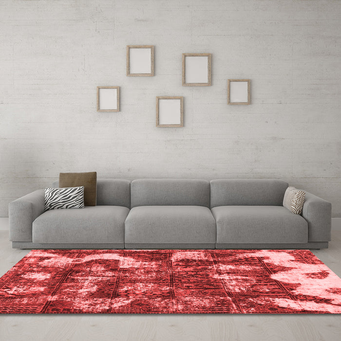 Modern Red Washable Rugs