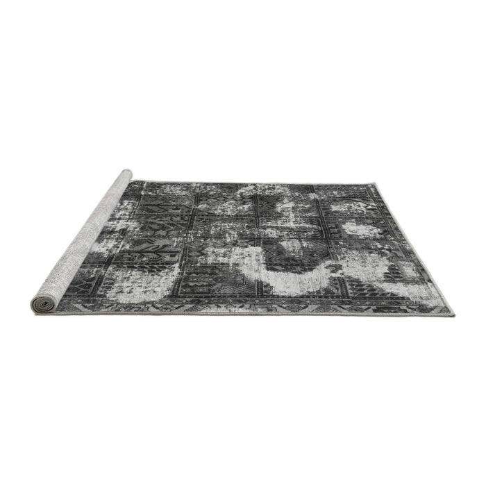 Sideview of Machine Washable Abstract Gray Modern Rug, wshabs908gry