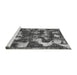 Sideview of Machine Washable Abstract Gray Modern Rug, wshabs908gry