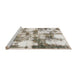 Sideview of Machine Washable Abstract Khaki Green Rug, wshabs909