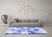 Machine Washable Abstract Blue Modern Rug in a Living Room, wshabs909blu