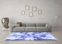 Machine Washable Abstract Blue Modern Rug, wshabs909blu