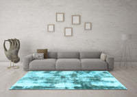 Machine Washable Abstract Light Blue Modern Rug, wshabs909lblu