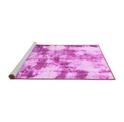 Sideview of Machine Washable Abstract Pink Modern Rug, wshabs909pnk