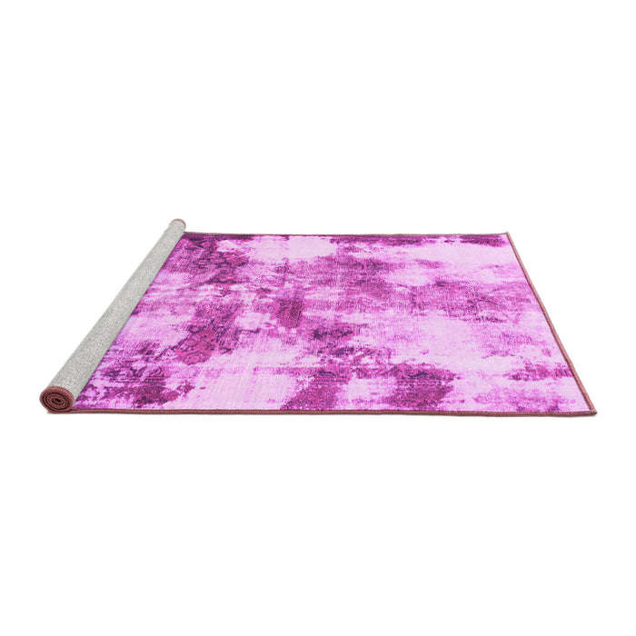 Sideview of Machine Washable Abstract Pink Modern Rug, wshabs909pnk