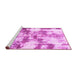 Sideview of Machine Washable Abstract Pink Modern Rug, wshabs909pnk