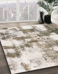 Abstract Khaki Green Modern Rug, abs909