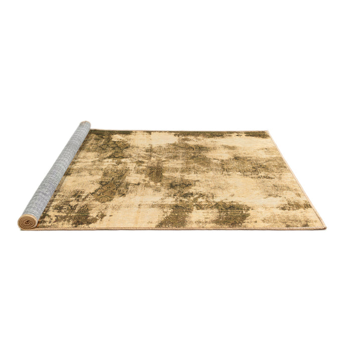 Sideview of Machine Washable Abstract Brown Modern Rug, wshabs909brn