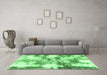 Machine Washable Abstract Emerald Green Modern Area Rugs in a Living Room,, wshabs909emgrn