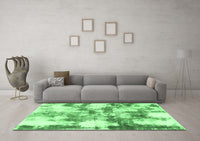 Machine Washable Abstract Emerald Green Modern Rug, wshabs909emgrn