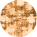 Round Abstract Orange Modern Rug, abs909org