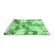 Sideview of Machine Washable Abstract Emerald Green Modern Area Rugs, wshabs909emgrn