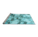 Sideview of Machine Washable Abstract Light Blue Modern Rug, wshabs909lblu