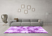 Machine Washable Abstract Purple Modern Area Rugs in a Living Room, wshabs909pur