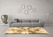 Machine Washable Abstract Brown Modern Rug in a Living Room,, wshabs909brn