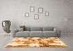 Machine Washable Abstract Orange Modern Area Rugs in a Living Room, wshabs909org