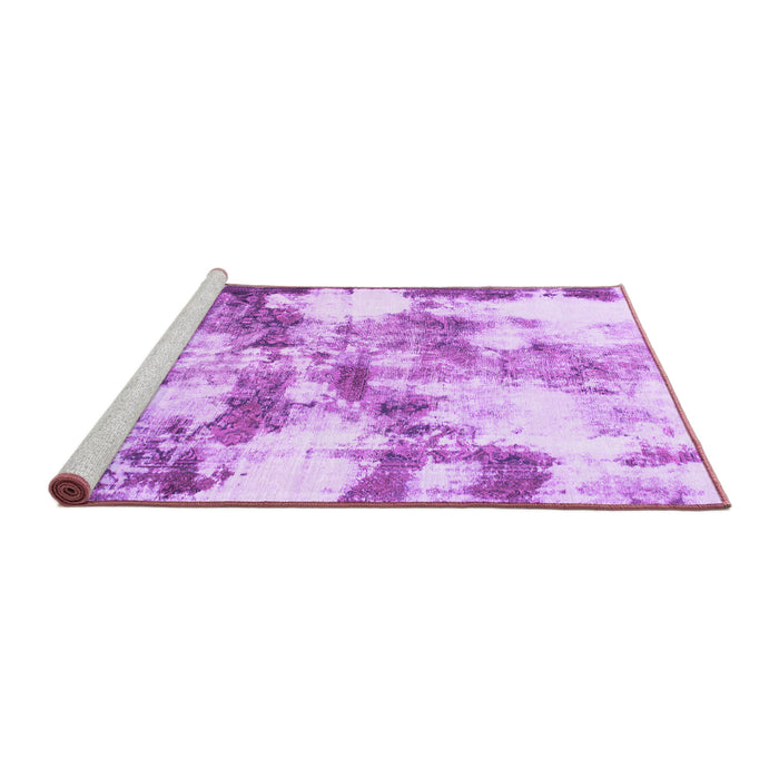 Sideview of Machine Washable Abstract Purple Modern Area Rugs, wshabs909pur