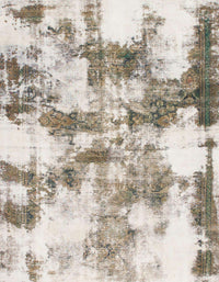 Machine Washable Abstract Khaki Green Rug, wshabs909