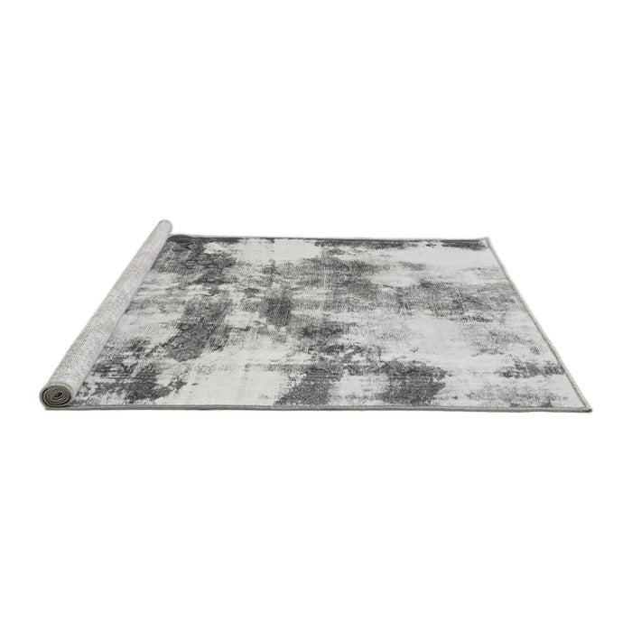 Sideview of Machine Washable Abstract Gray Modern Rug, wshabs909gry