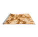 Sideview of Machine Washable Abstract Orange Modern Area Rugs, wshabs909org