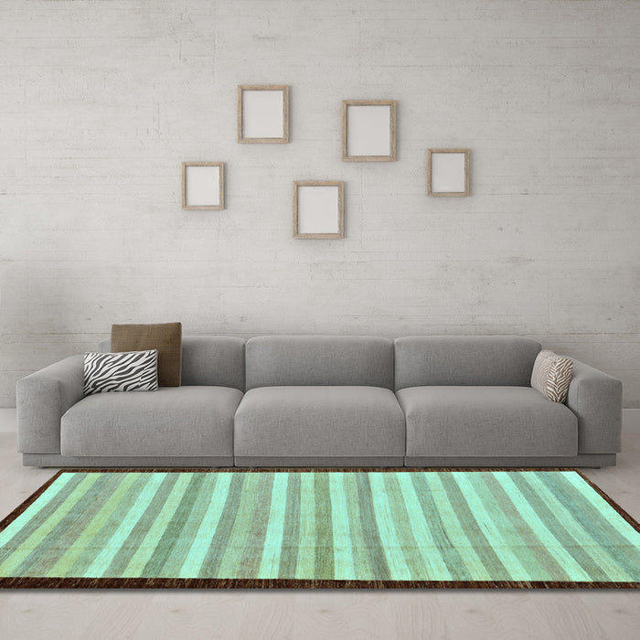 Machine Washable Abstract Light Blue Modern Rug in a Living Room, wshabs90lblu