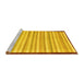 Sideview of Machine Washable Abstract Yellow Modern Rug, wshabs90yw