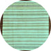 Round Abstract Light Blue Modern Rug, abs90lblu