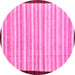 Round Machine Washable Abstract Pink Modern Rug, wshabs90pnk