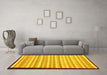 Machine Washable Abstract Yellow Modern Rug in a Living Room, wshabs90yw