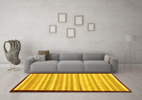 Machine Washable Abstract Yellow Modern Rug, wshabs90yw