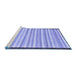 Sideview of Machine Washable Abstract Blue Modern Rug, wshabs90blu