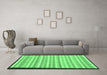 Machine Washable Abstract Emerald Green Modern Area Rugs in a Living Room,, wshabs90emgrn