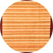 Round Machine Washable Abstract Orange Modern Area Rugs, wshabs90org