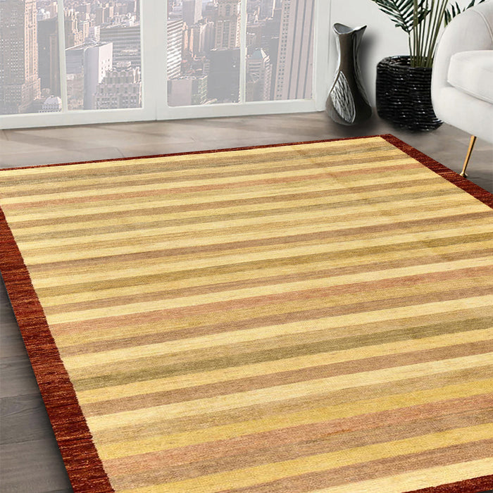 Machine Washable Abstract Orange Rug in a Family Room, wshabs90