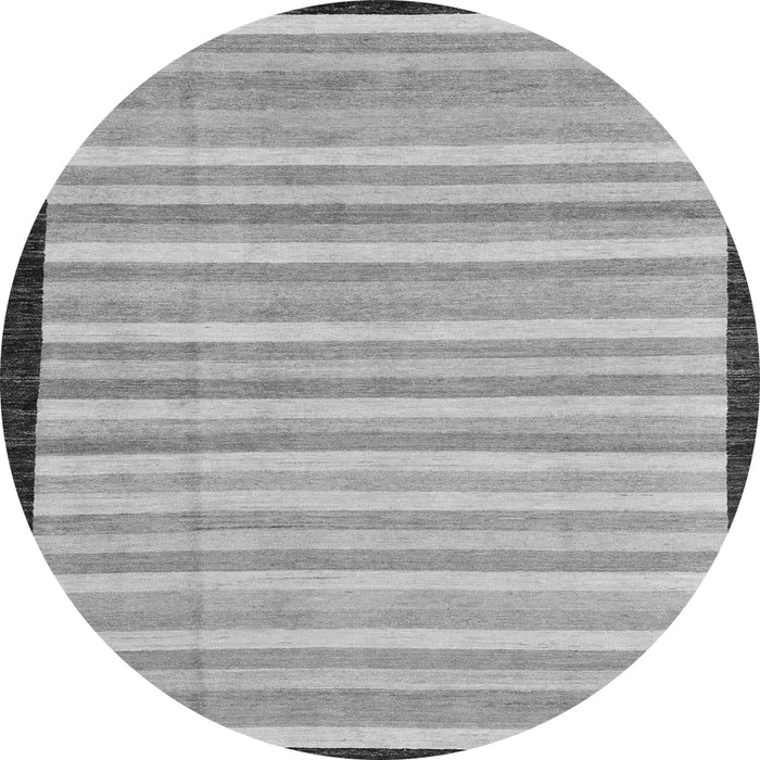 Round Machine Washable Abstract Gray Modern Rug, wshabs90gry