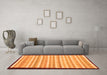 Machine Washable Abstract Orange Modern Area Rugs in a Living Room, wshabs90org