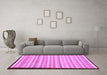 Machine Washable Abstract Purple Modern Area Rugs in a Living Room, wshabs90pur