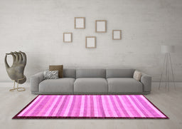 Machine Washable Abstract Purple Modern Area Rugs in a Living Room, wshabs90pur